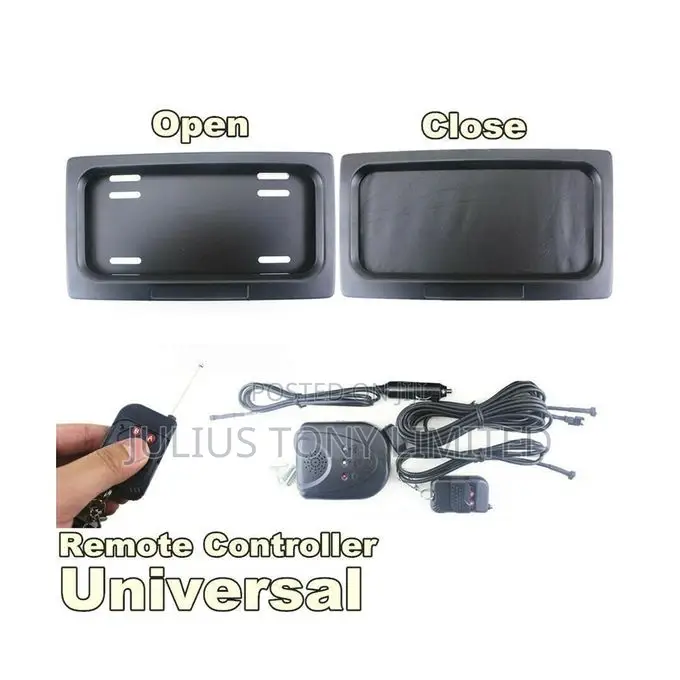 Shutter Electric License Plate Frame W/Remote Control