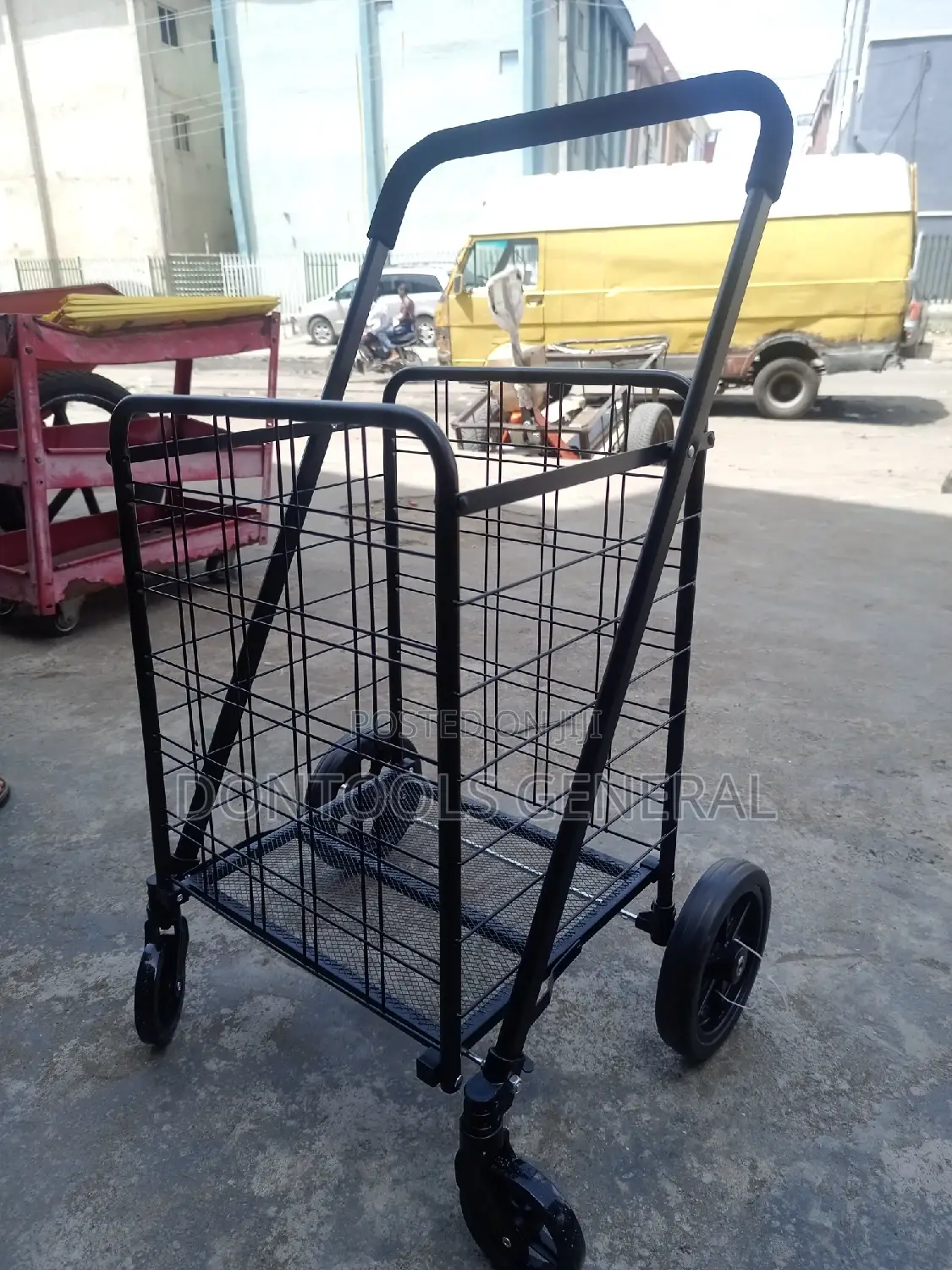 Galvanized Black Basket Cart Trolley