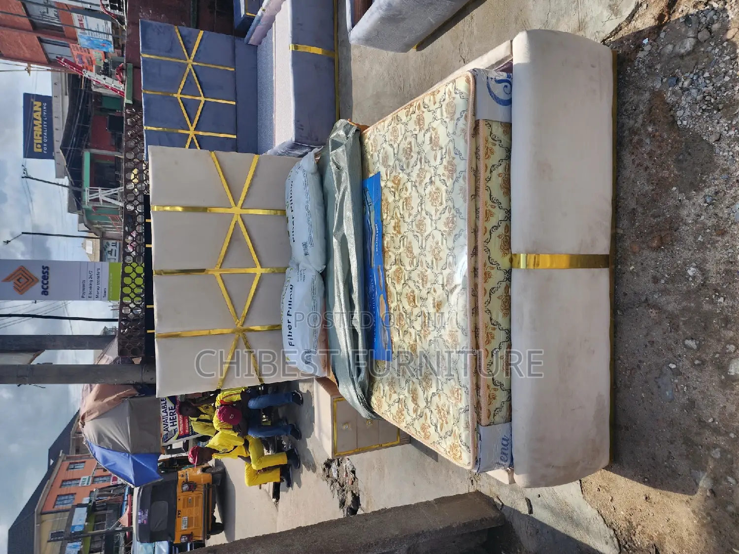 Quality 4.5by6 Upholstery Padded Bed Frame With One Bed Side