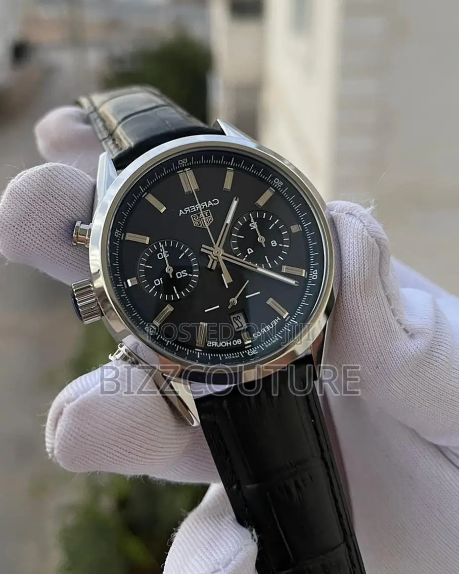 Original Carrera Chronograph Black Leather Watch