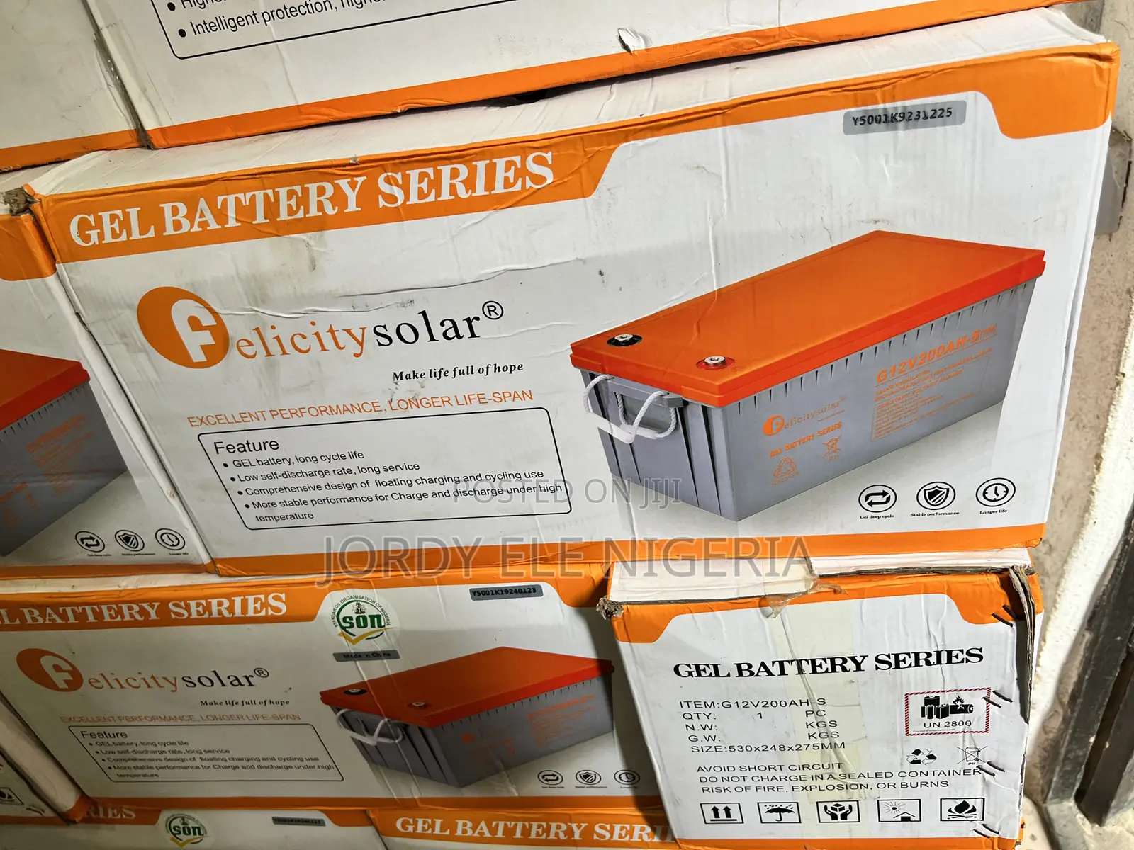 12V 200AH Felicity Solar Gel Battery