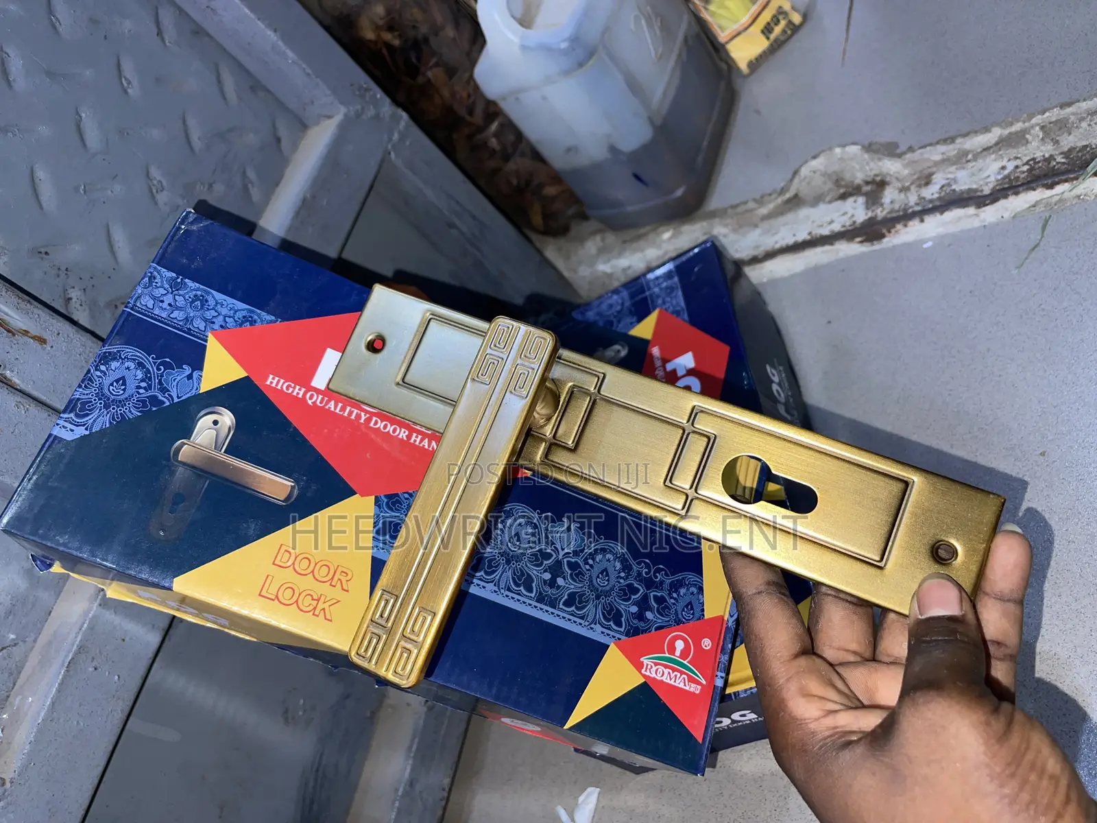 Bronze Iron and Wooden Door Lock