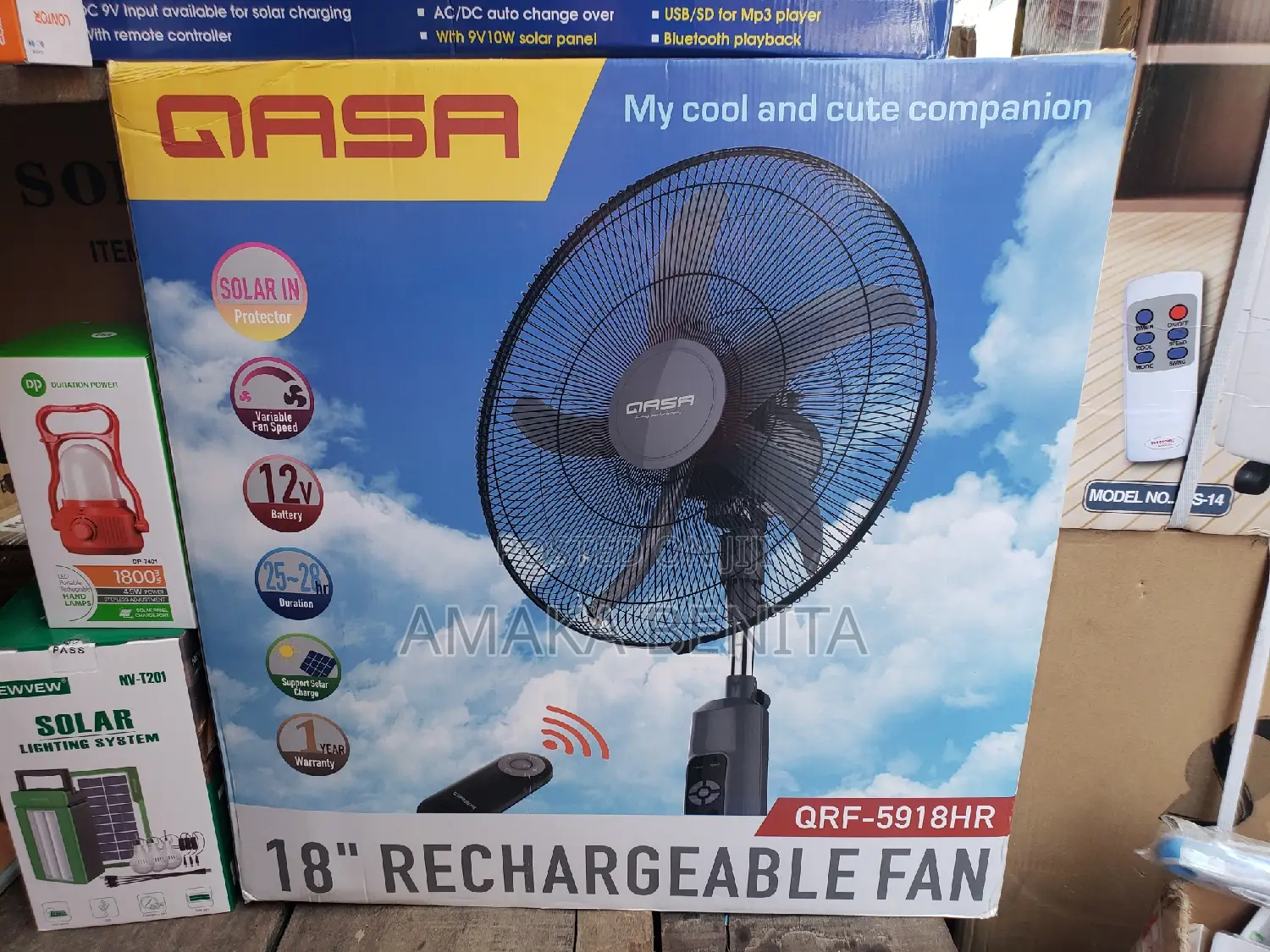 Qasa Rechargeable Fan 18"