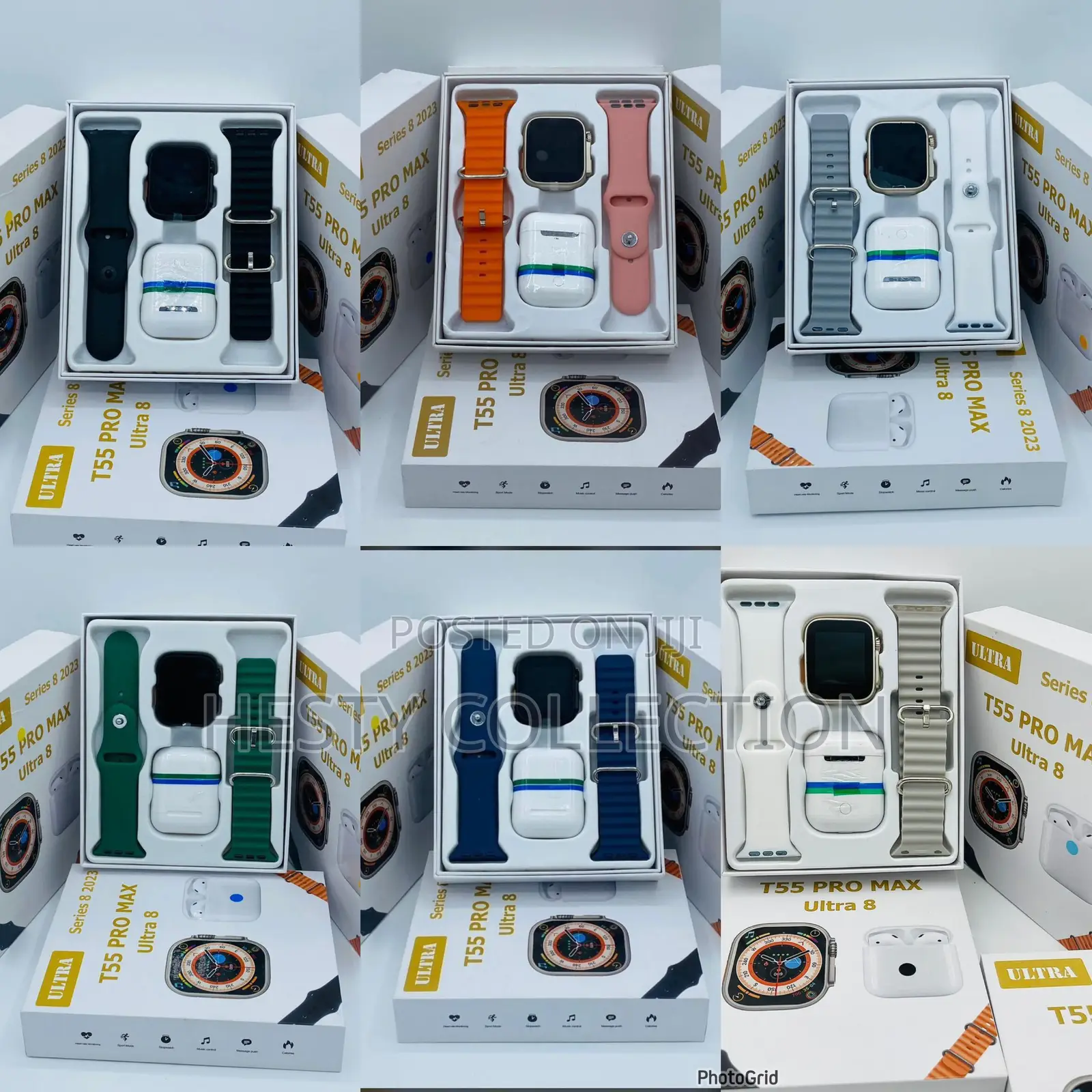 T55 Pro Max Smartwatch Double Straps With Earpods