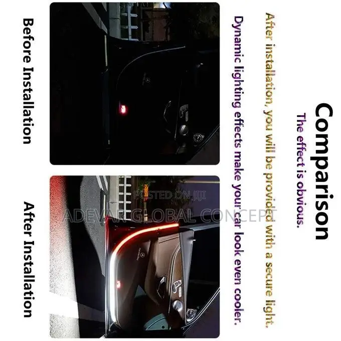 2x Car Door Opening Warning LED Lights Welcome Decor Lamp