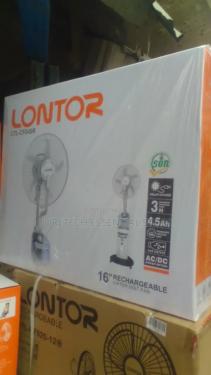 Lontor 16inchs Water Mist Fan Rechargeable