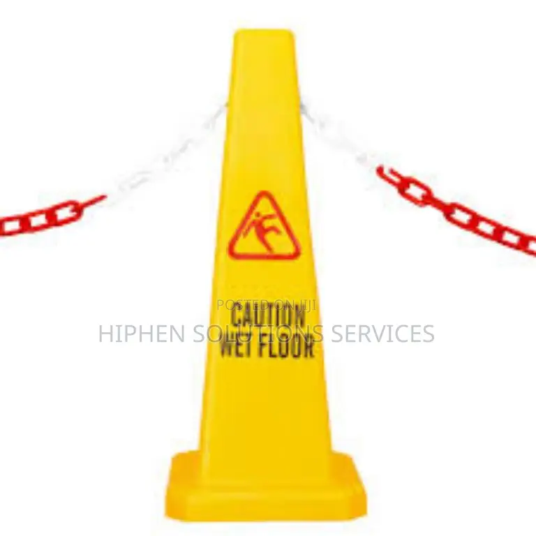 Caution Cone Sign - Wet Floor Yellow 89cm
