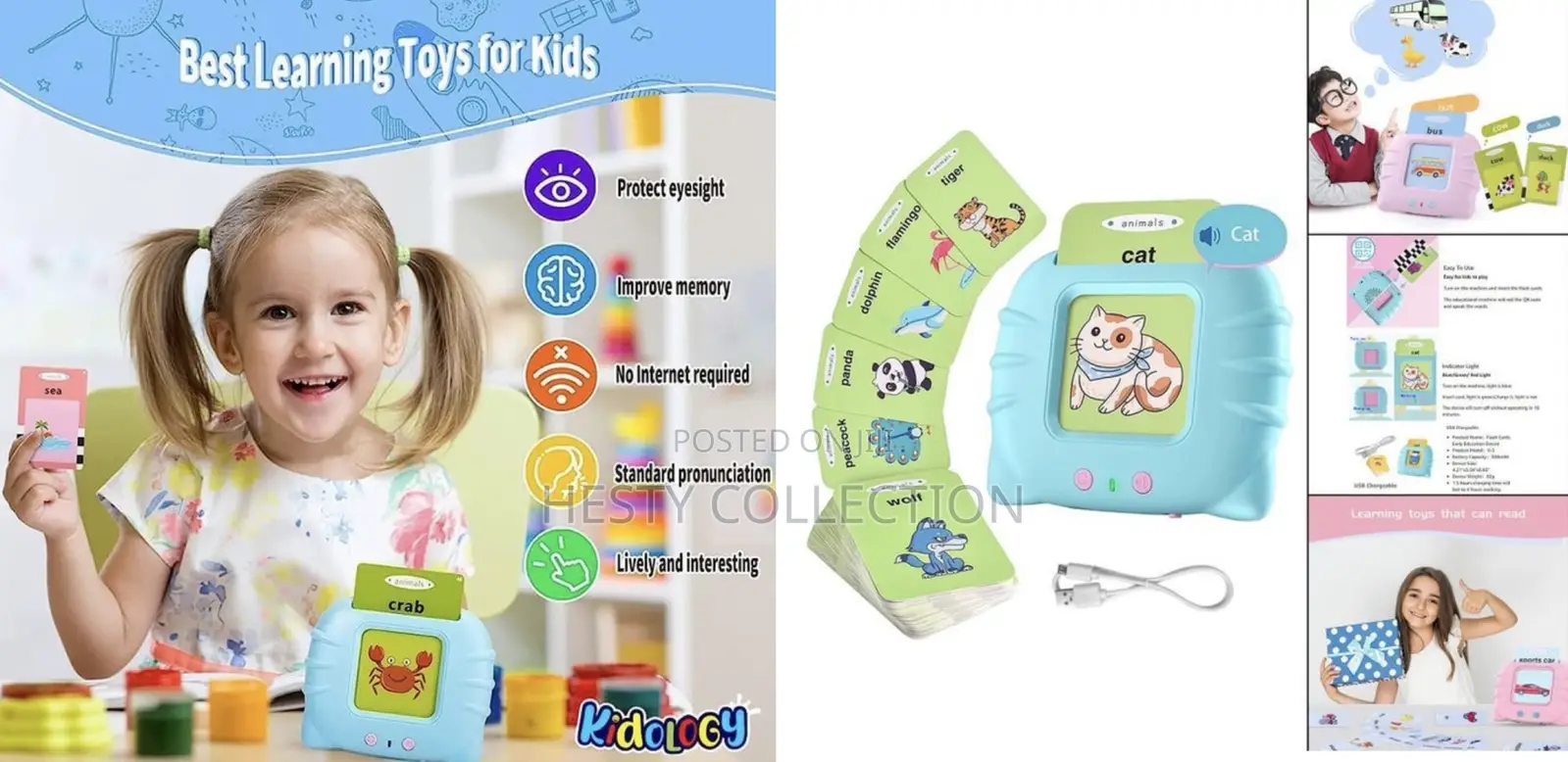 Kids Toy Read Learning Vocabulary Flash Cards 2 - 8 Years