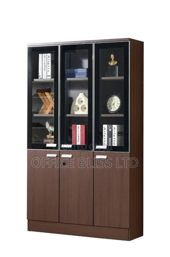 New Modern Home Office 3 Door Book Shelf