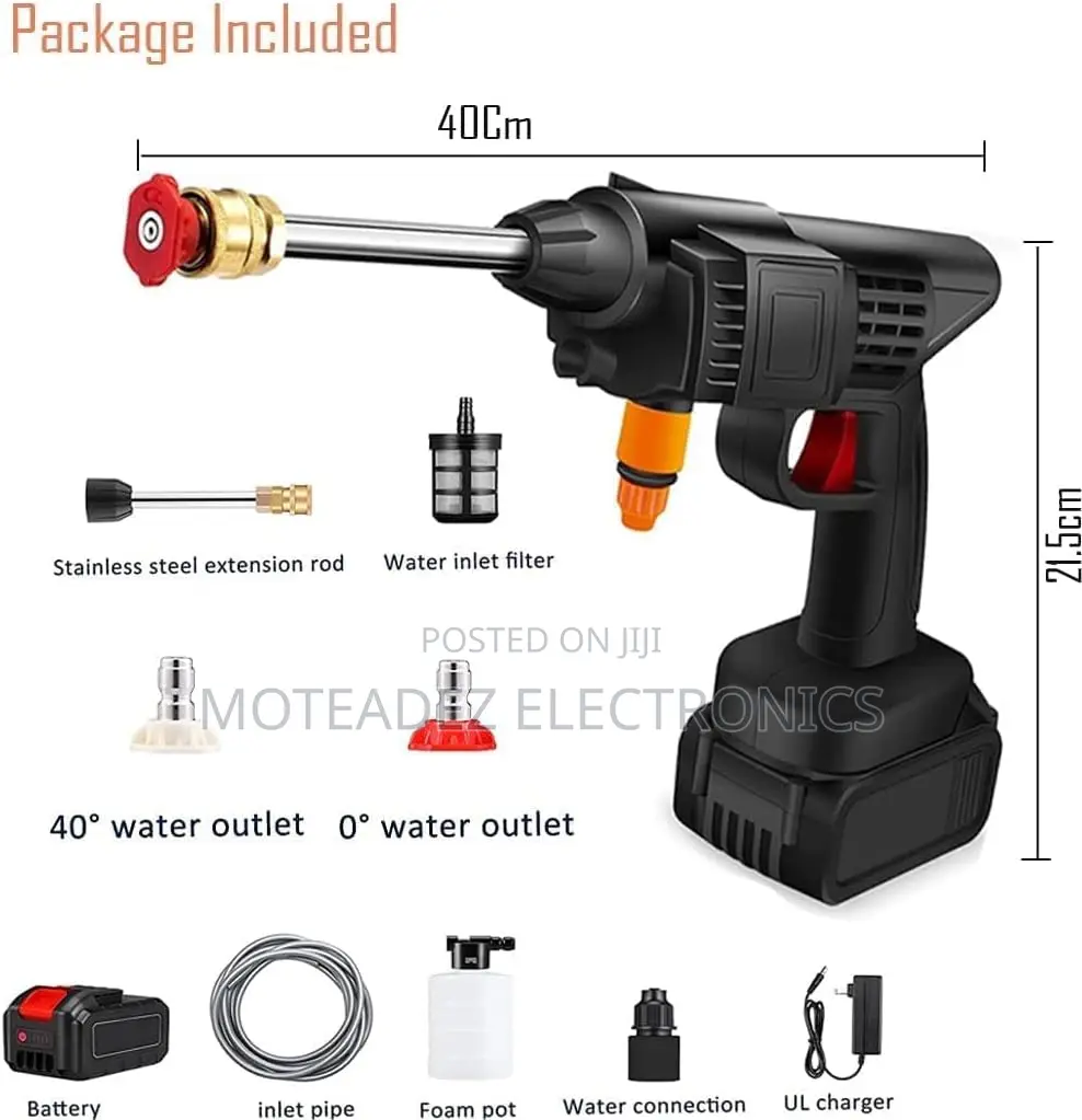 High Pressure 15000mah Rechargeable Car Wash Gun Machine