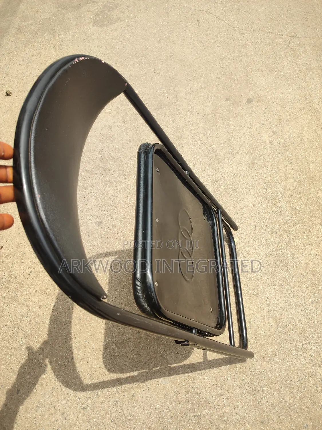 Foldable Metal Chair Leather Seating.