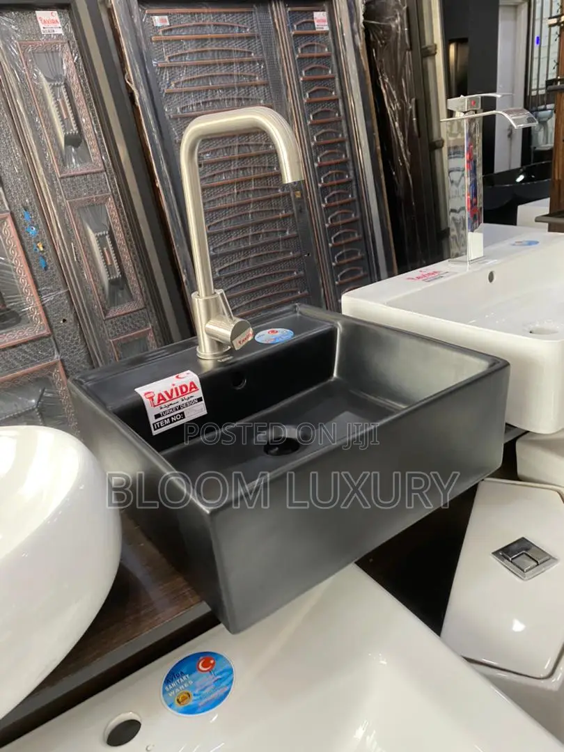 Matt Black Wall Hung Wash Hand Basin
