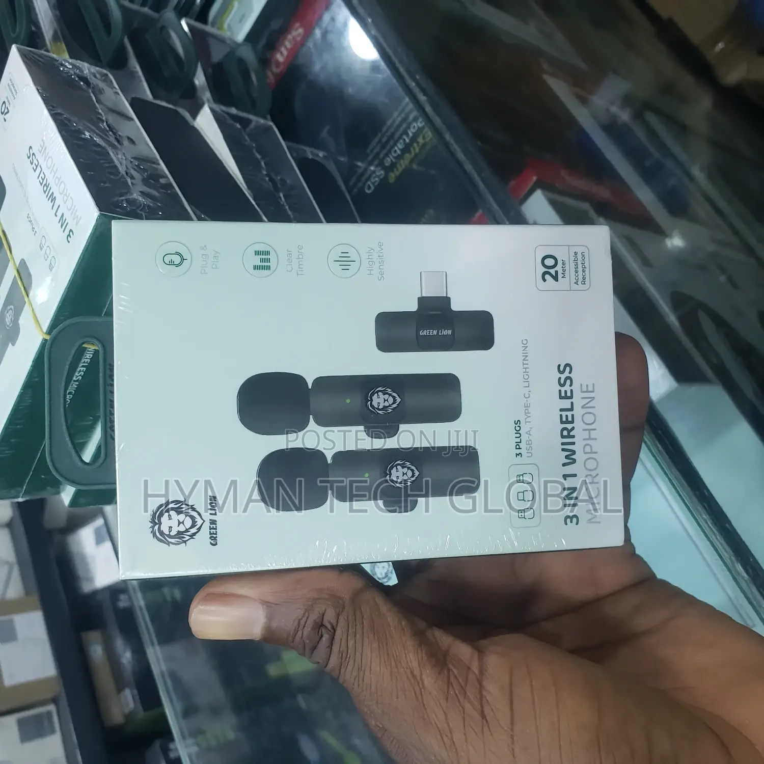 3 in 1 Double Wireless Mic for iPhone, Type C Phones Android