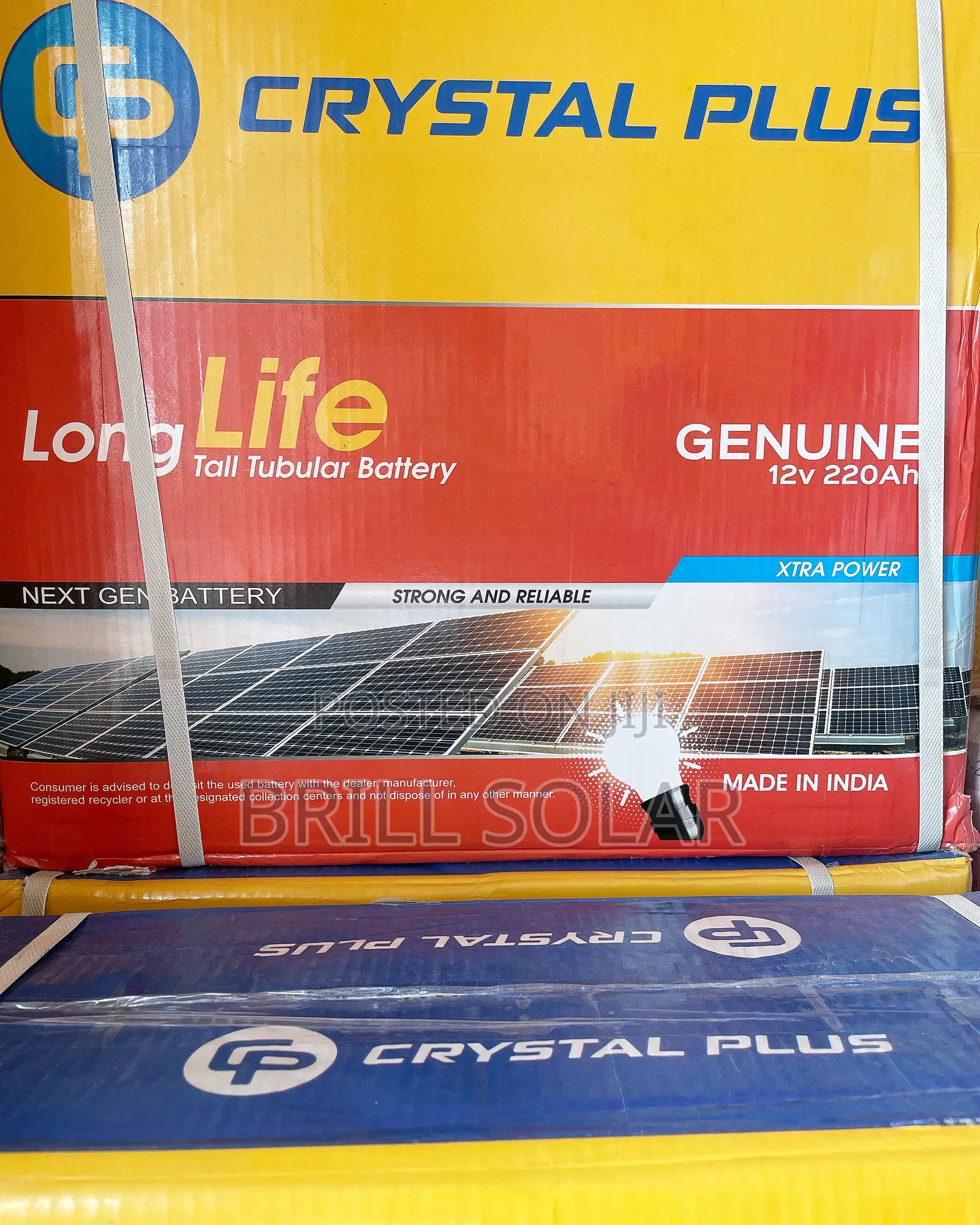 12v-220ah CRYSTAL PLUS Solar Tubular Battery
