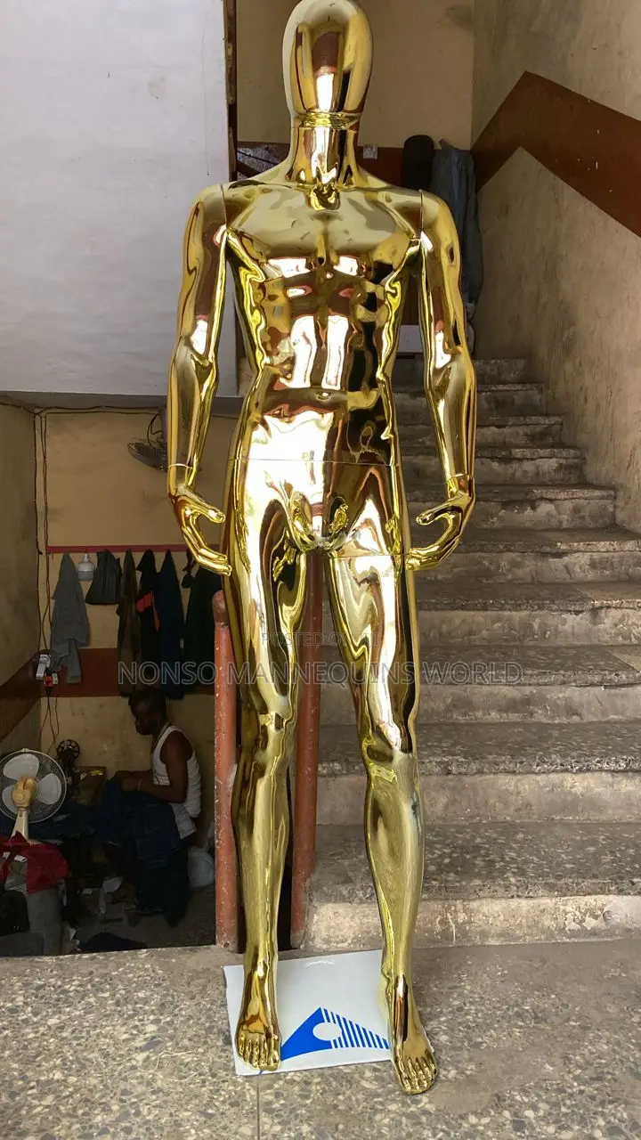 Male Gold Chrome Full Body Mannequin Display