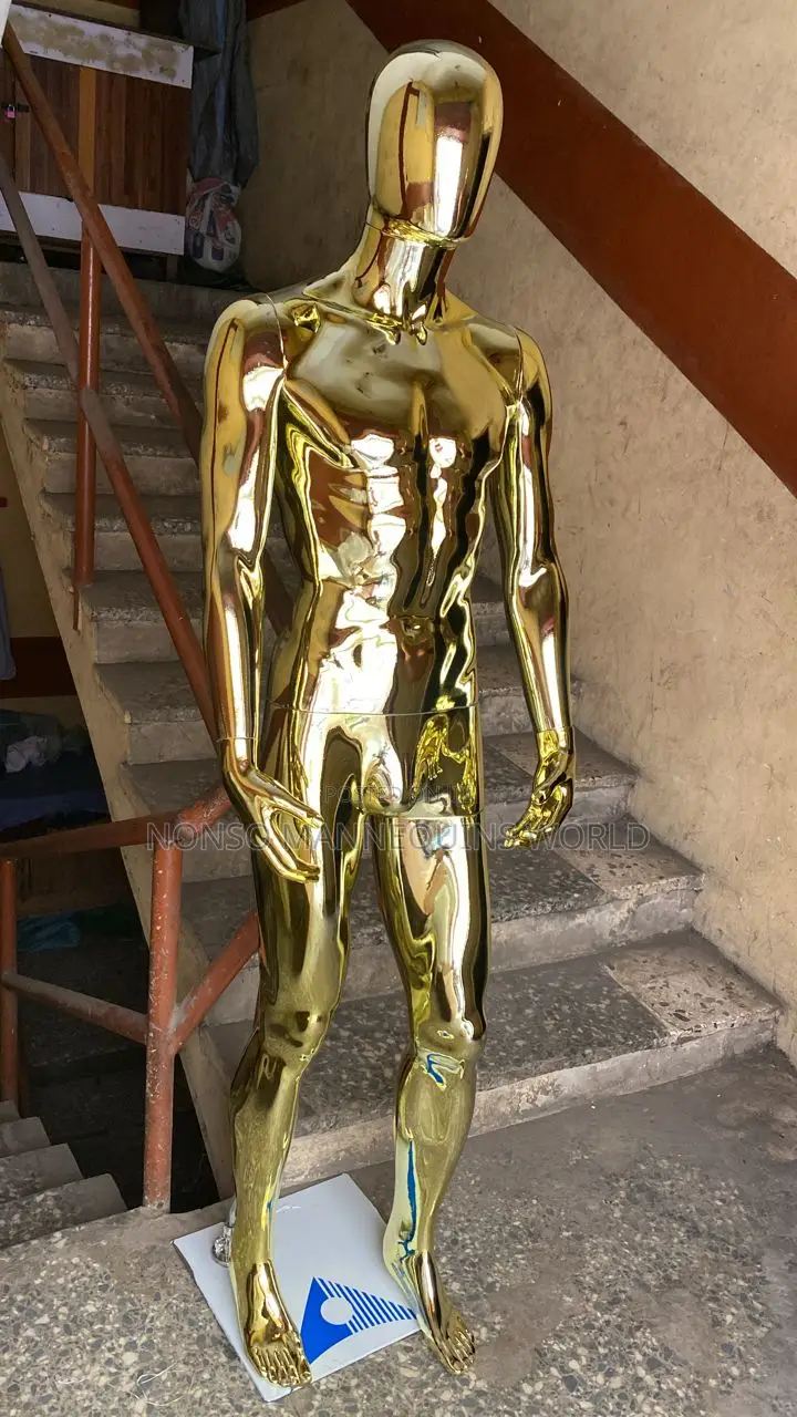 Male Gold Chrome Full Body Mannequin Display