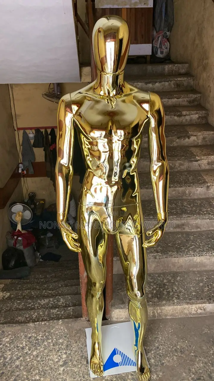 Male Gold Chrome Full Body Mannequin Display
