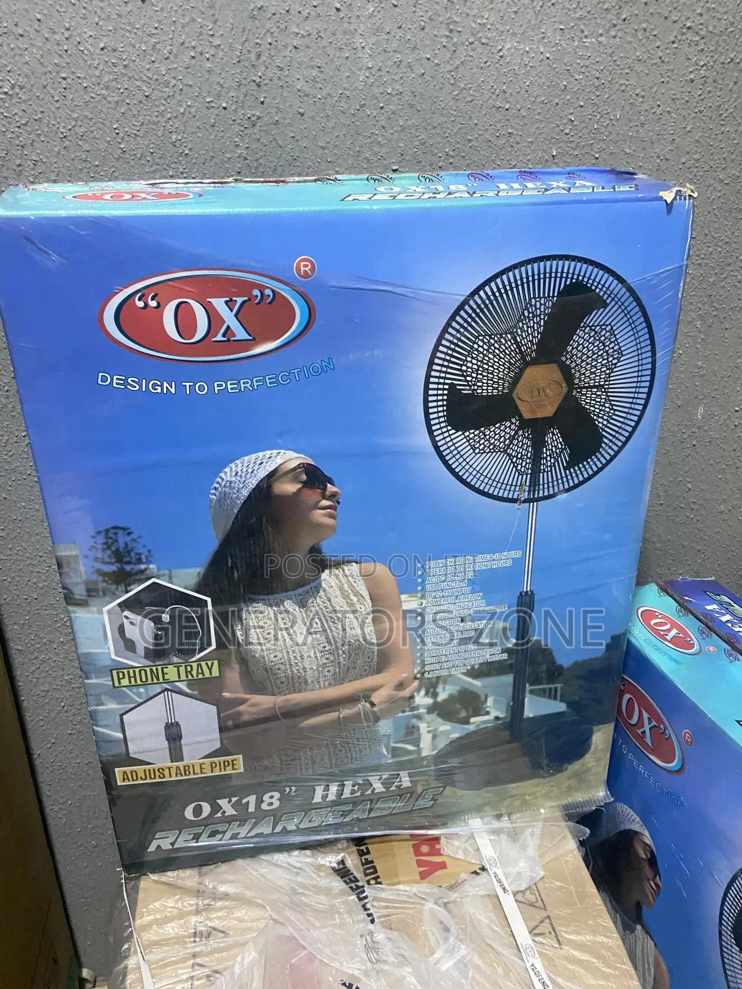 OX Hexa Rechargeable Fan 18inch