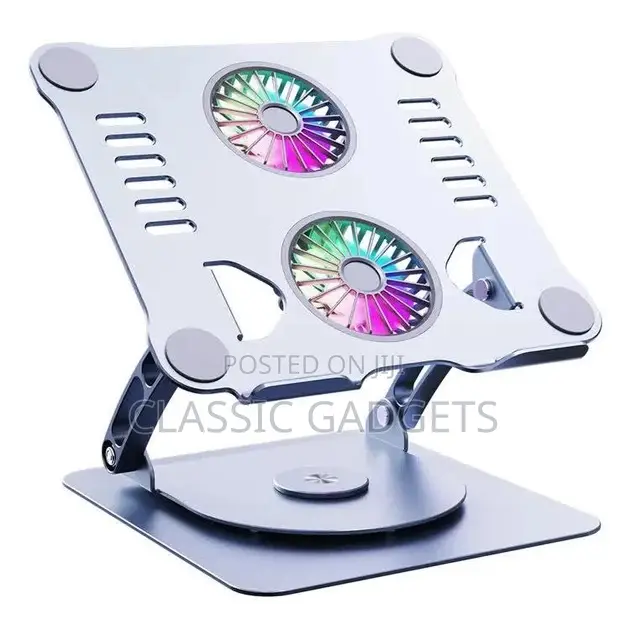 Adjustable Foldable 3600C Laptop Stand With Double Fan