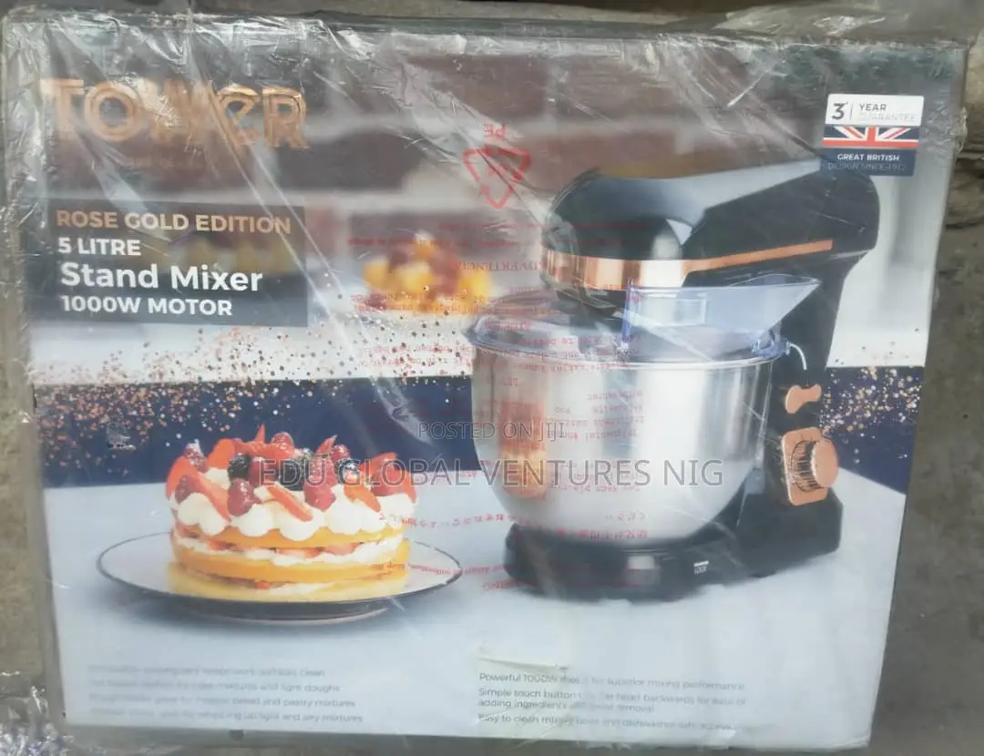 Tower 5litres Stainless Steel Bowl Cake Mixer, 1000watts.