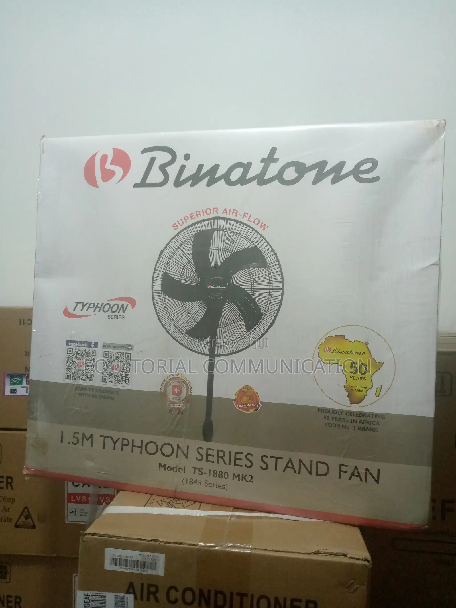 Binatone Standing Fan TS-1880(MK2) Black Color