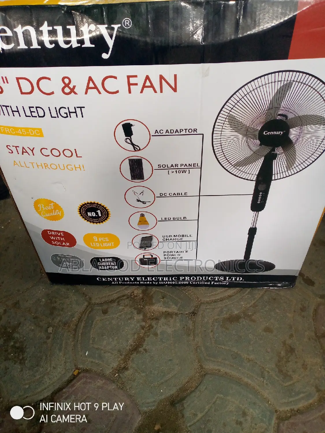 Century Ac Dc 18 Inches Standing Fan for Low Voltage.