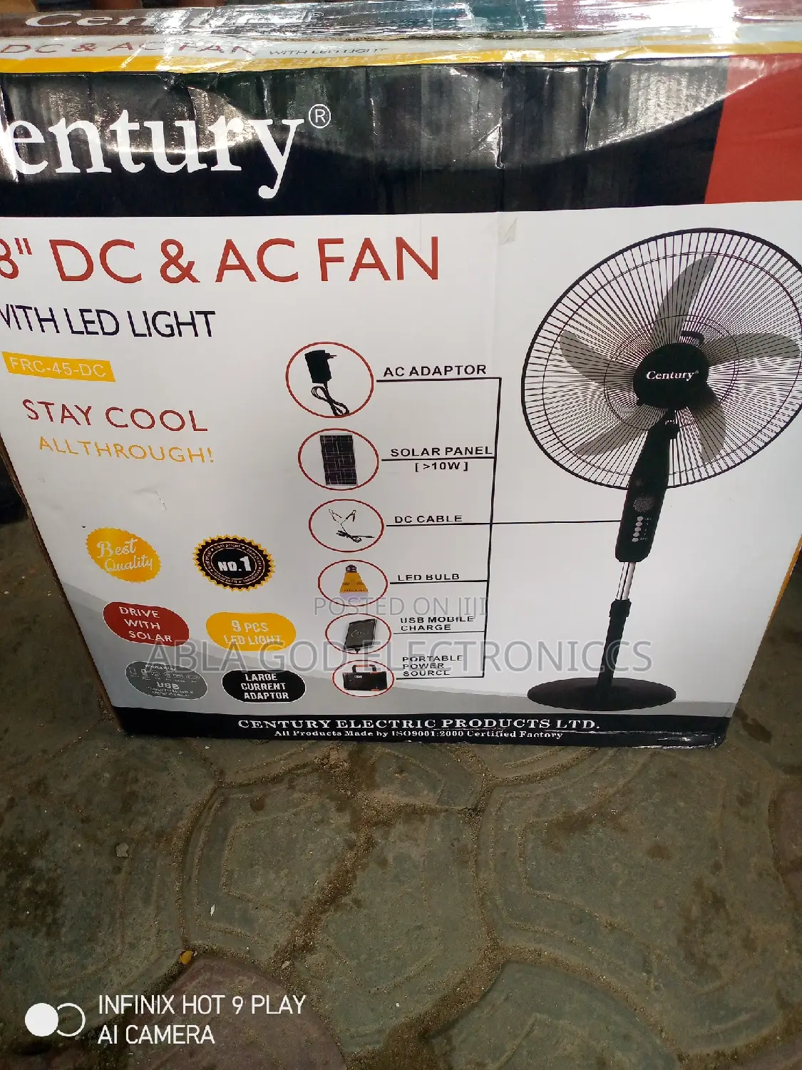 Century Ac Dc 18 Inches Standing Fan for Low Voltage.