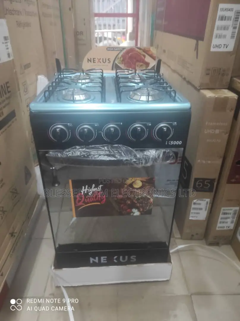 New Nexus Standing Gas Cooker 4 Burner With Oven Automatic