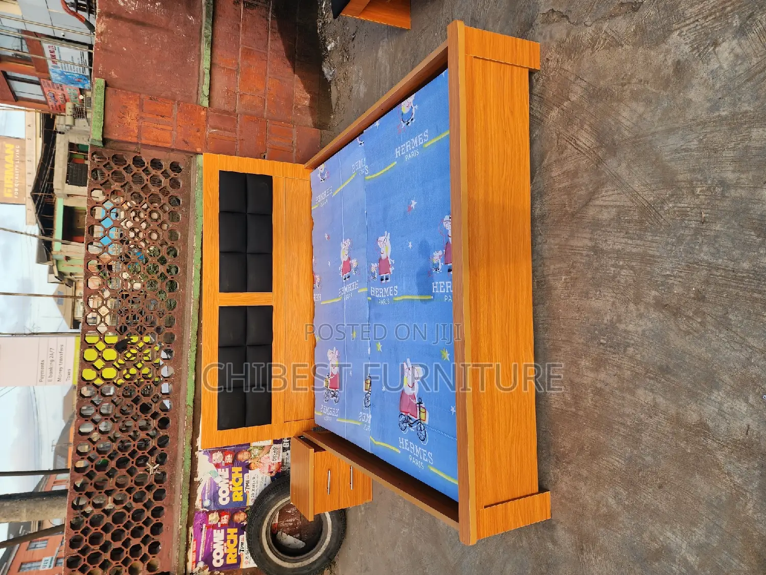 6by6 Wooden Bed Frame With One Bed Side Made With HDF Wood