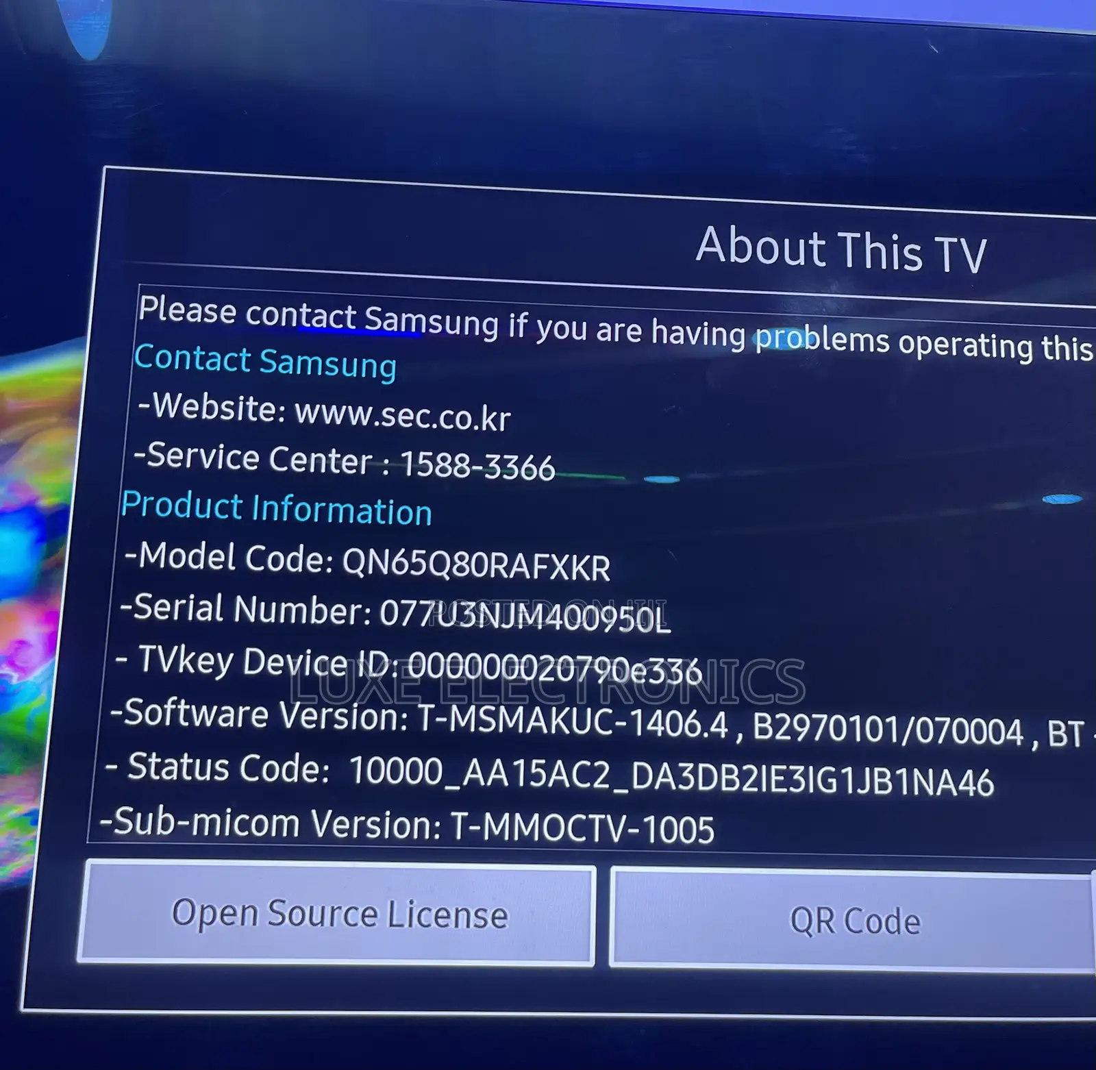 Samsung Qled 4k Hdr 65 Inches Smart Tv London Used