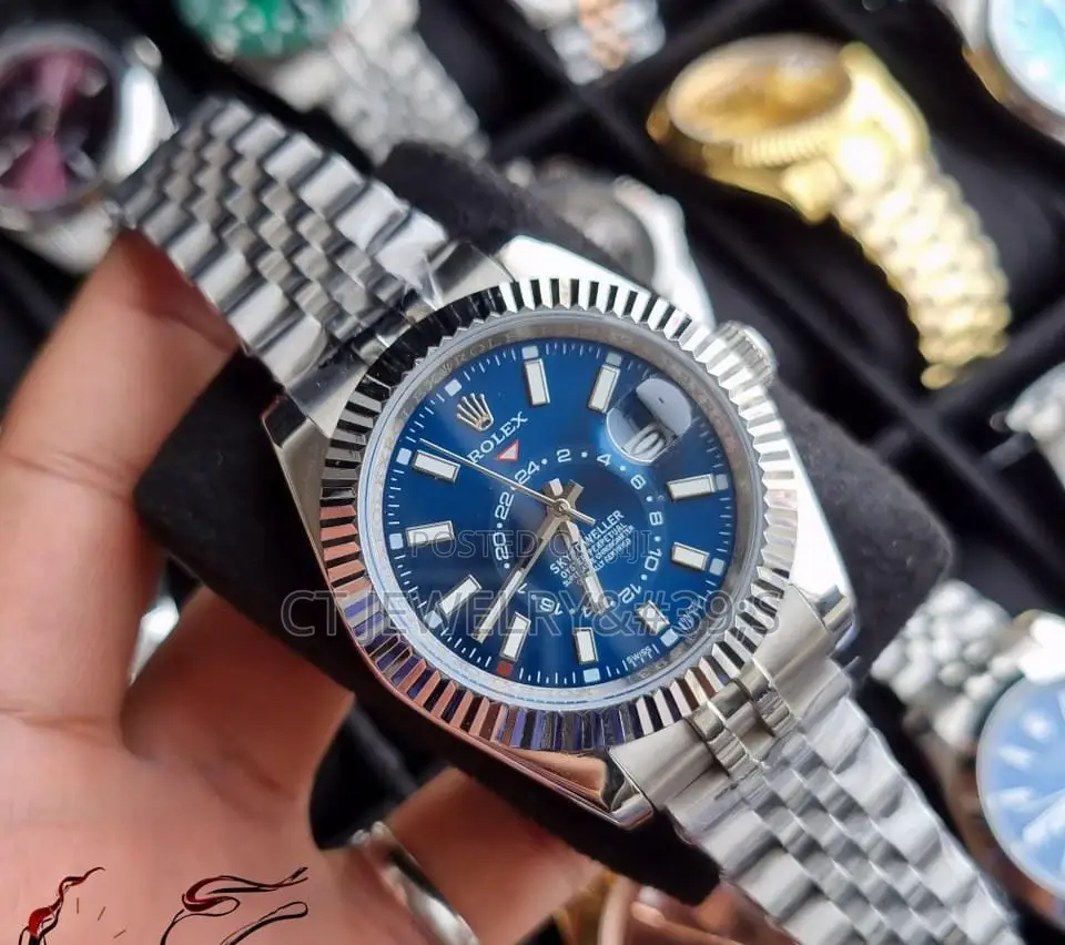 Beautiful Dial Rolex Sky-Dweller Silver Oyster Bracelet