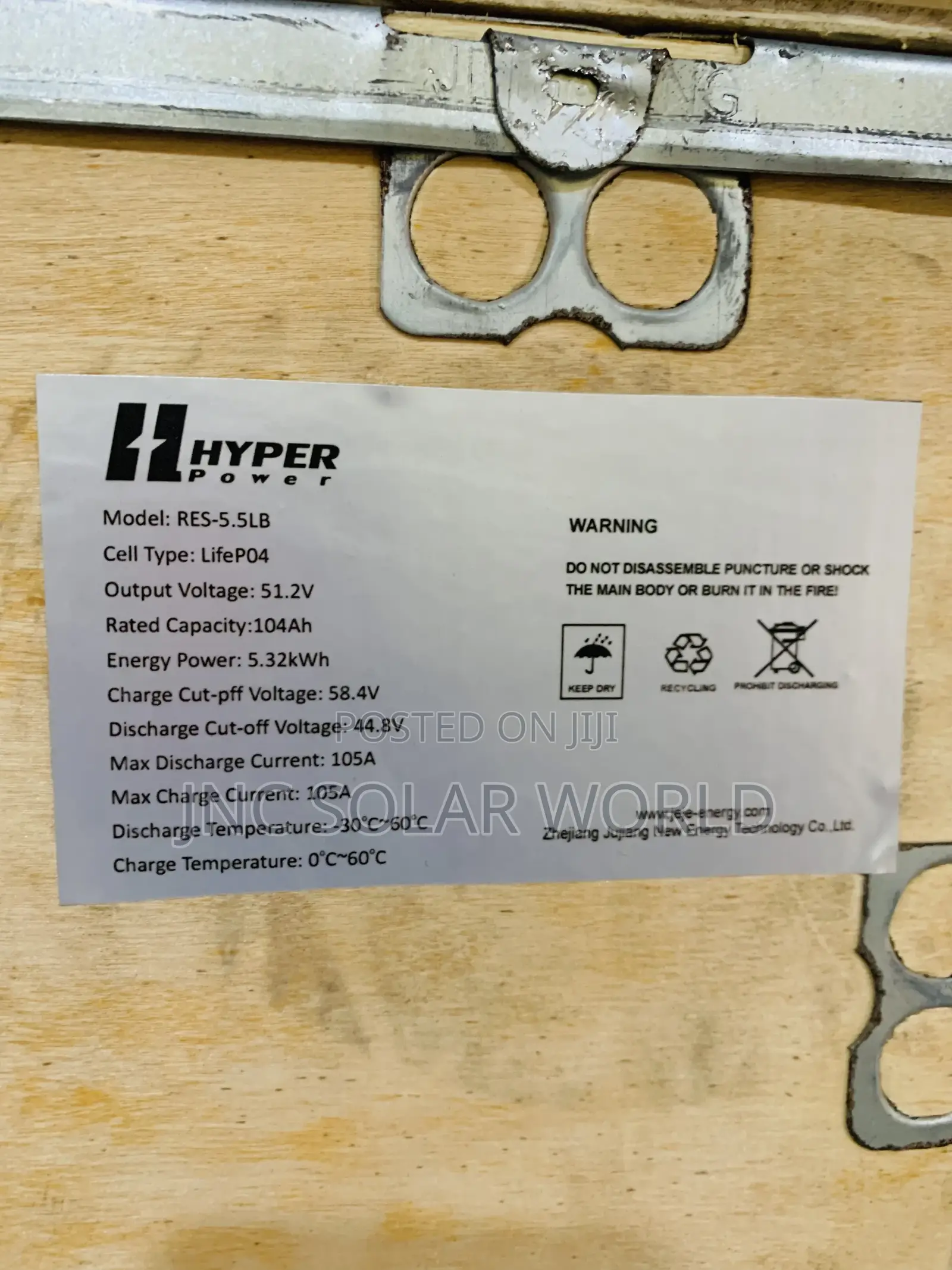 5.32kwh /48v Lithium Battery Hyper Power