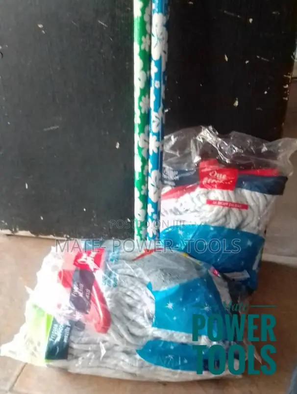 PVC Coated Wooden Handle - Industrial Plastic Socket Mop Set