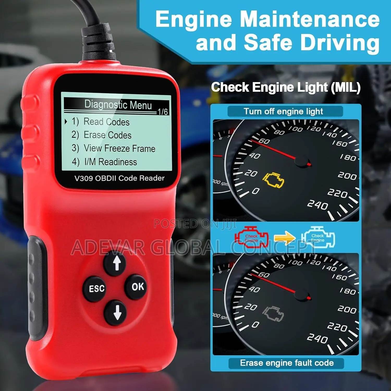 V309 Automotive Car Vehicle Obdii 2 Code Reader Car Scanner