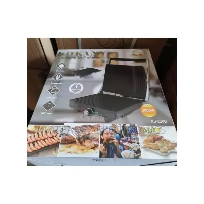 Sokany 2000w Quality Non-Stick Electric Toaster/Grill/Sharwama Maker