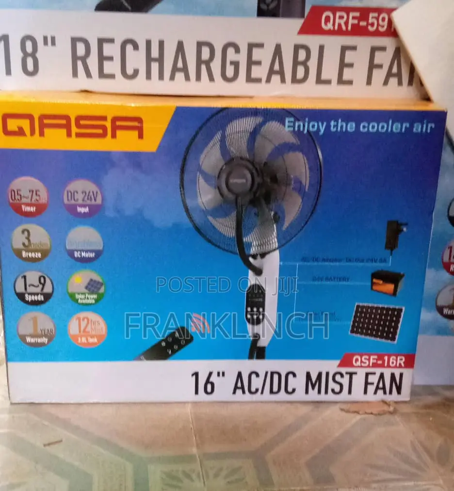 Qasa "16 Ac/Dc Mist Water Fan.