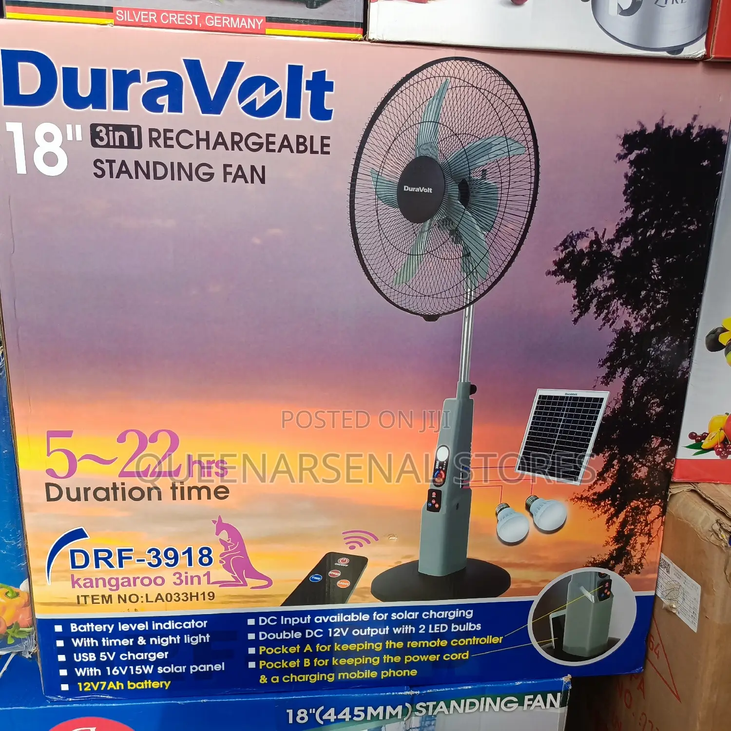 18" Duravolt Rechargeable Solar Fn