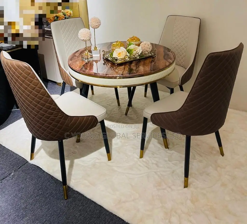 High Quality Dining Table Marble by 4 Chairs