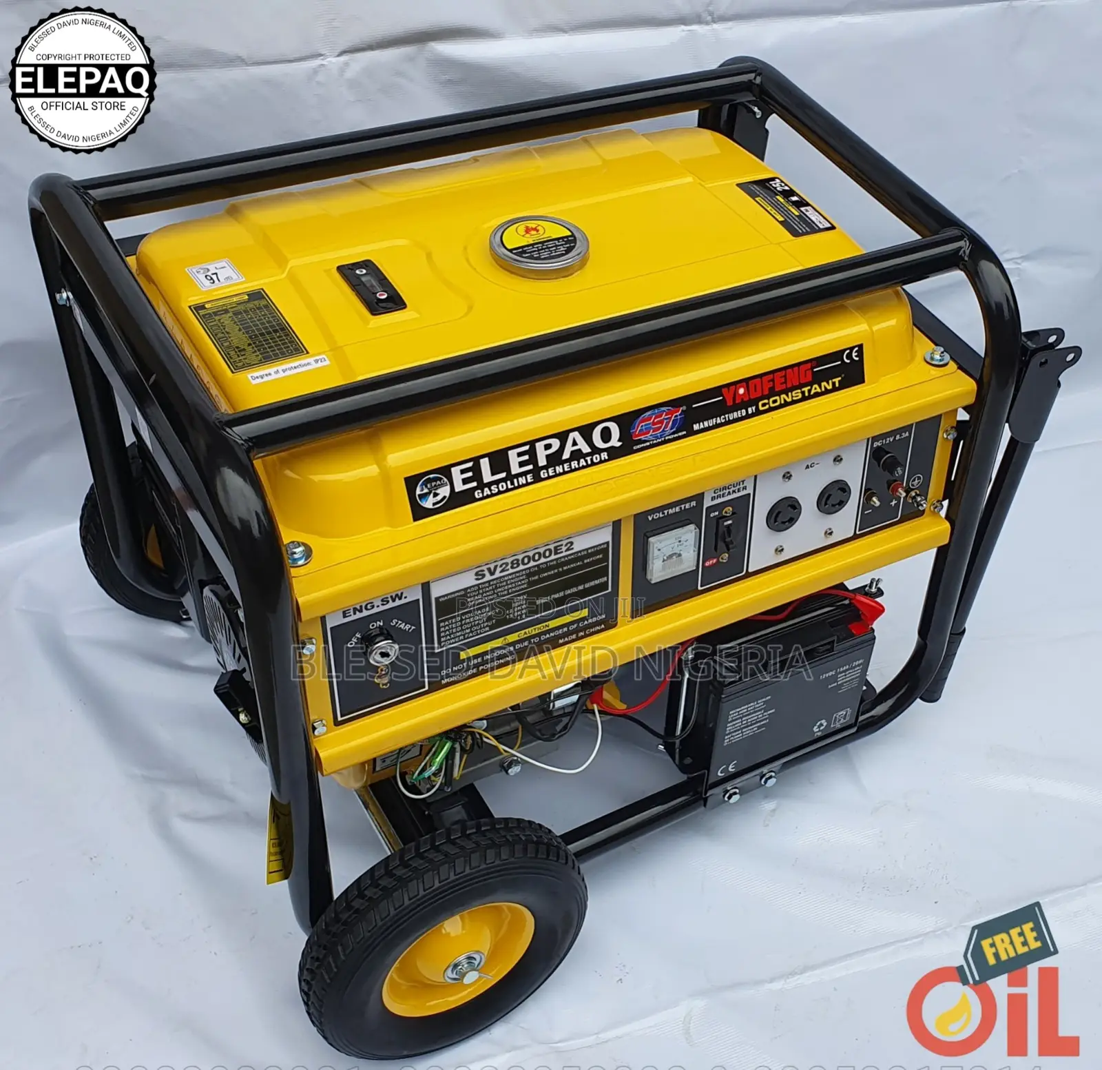 Elepaq Constant Sv28000e2, 15kva Remote Start Generator