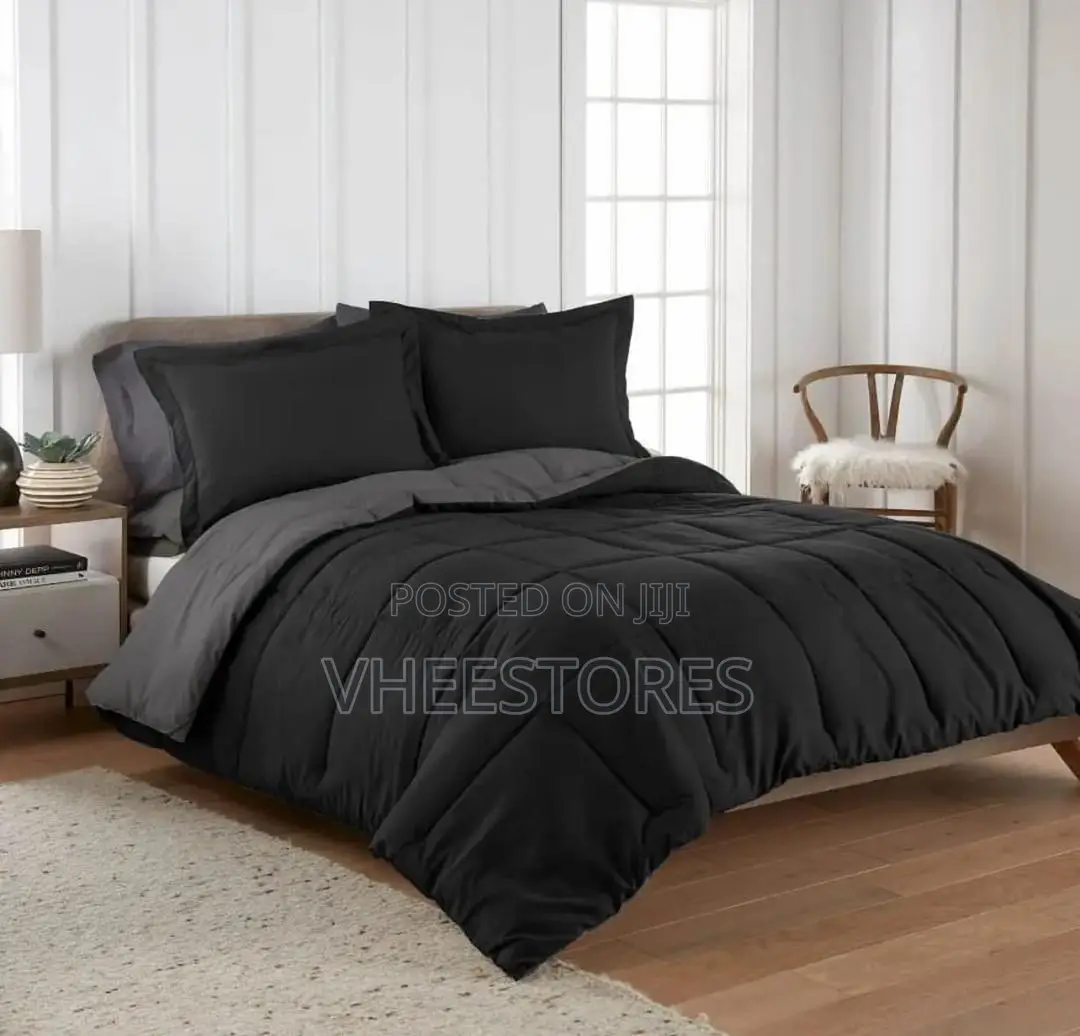 Black Duvet Set, Black Bedspread With Pillowcases
