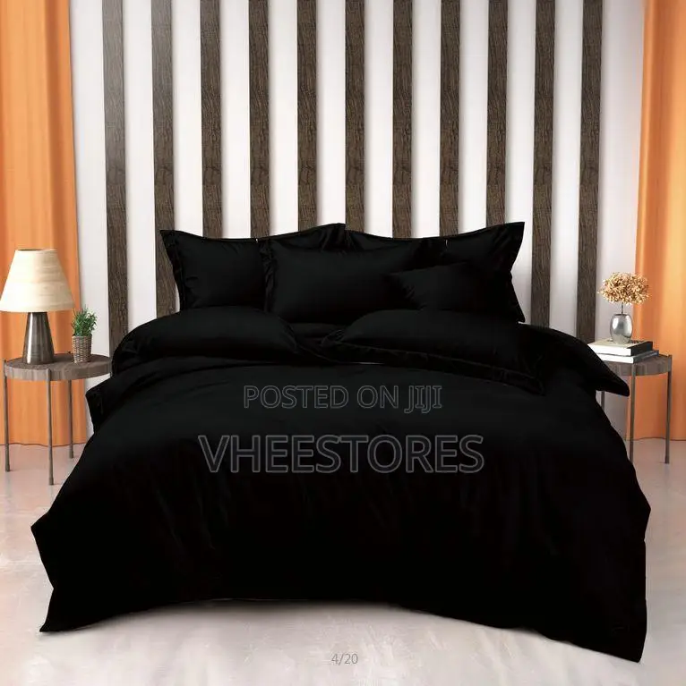 Black Cotton Bedsheet and Pillowcases