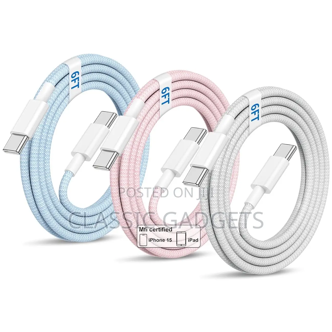 60w USB C to USB C Colorful Cable for iPhone 15-15 Pro Max