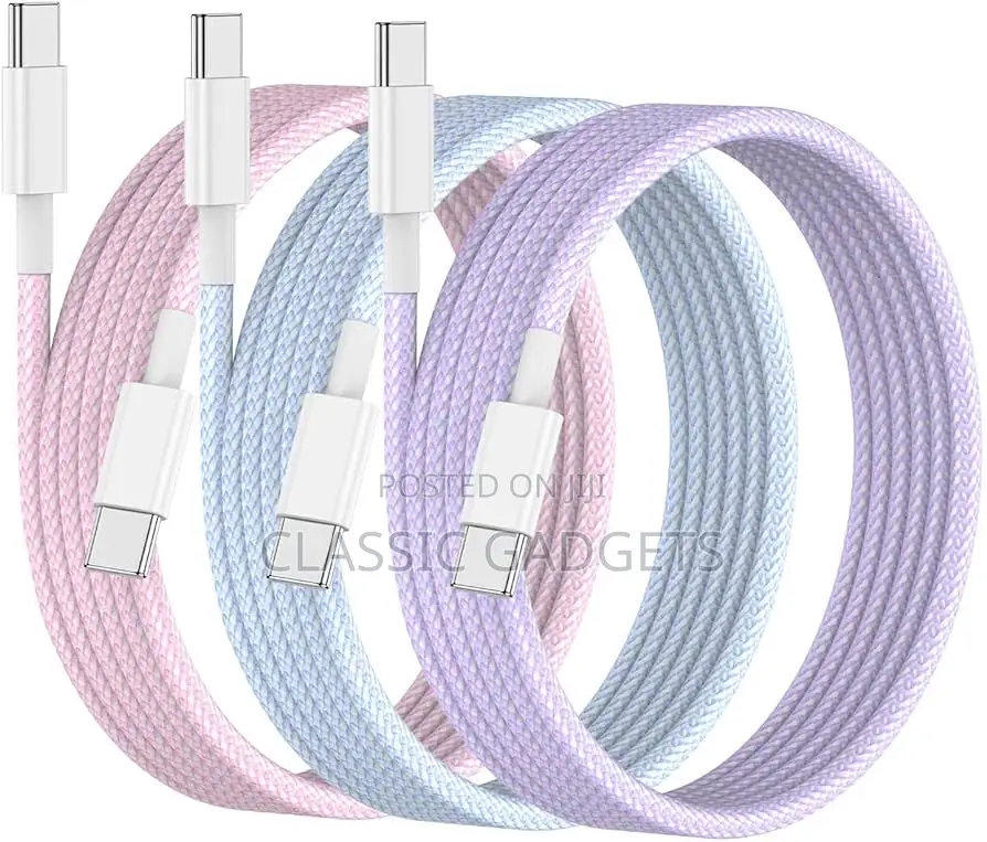 60w USB C to USB C Colorful Cable for iPhone 15-15 Pro Max