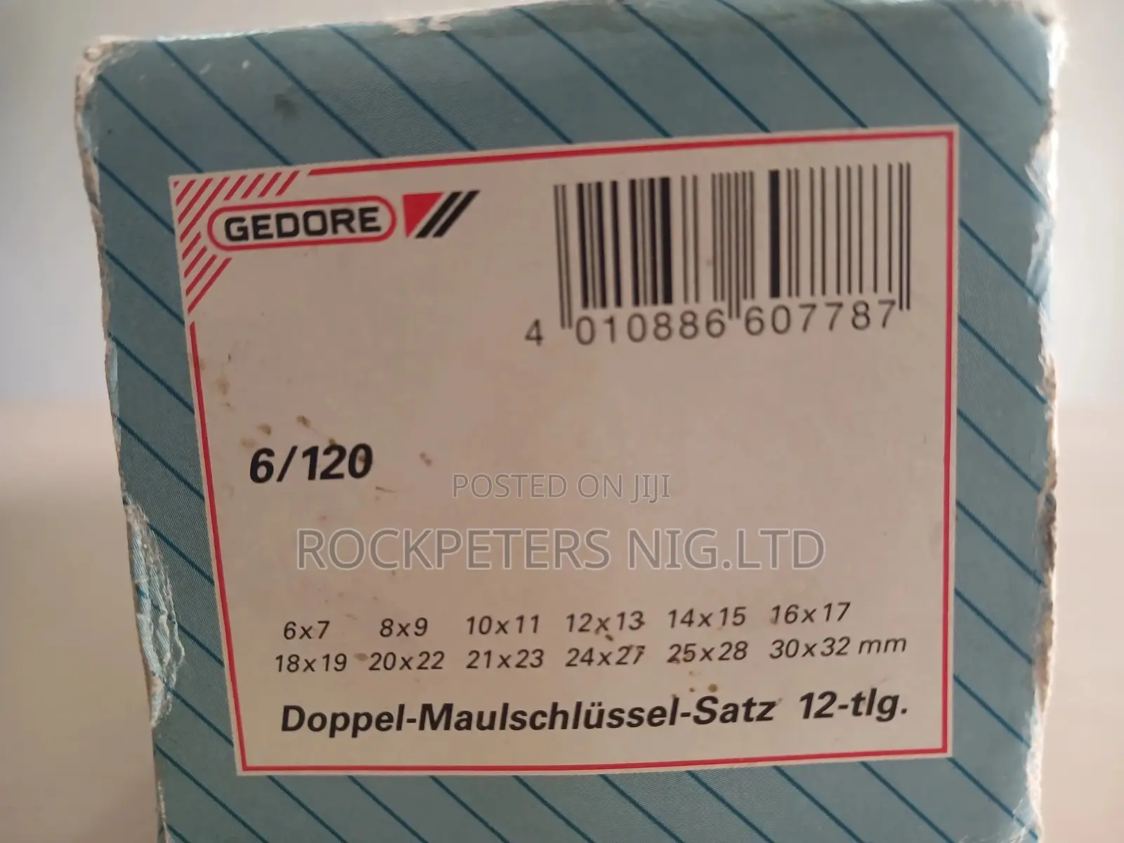 Gedore 6-120 - 12pc 6x7-30x32mm Double Open Ended Wrench Set