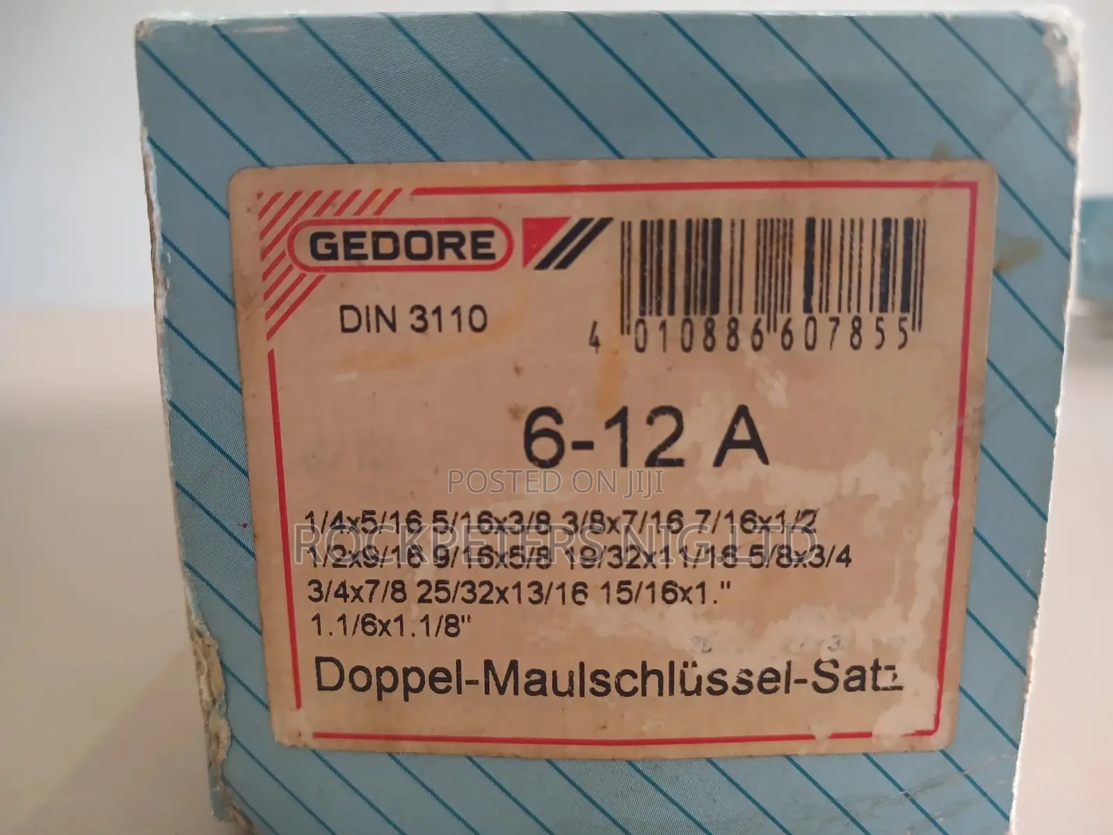 Gedore 6-12a 12pc Double Open Ended Spaner 1⁄4"x 5/16" -1 1/16"-1 1⁄8"