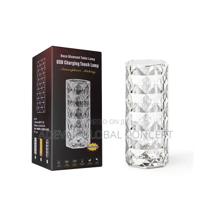 Rose Diamond Table Lamp Rechargeable Touch-Pad