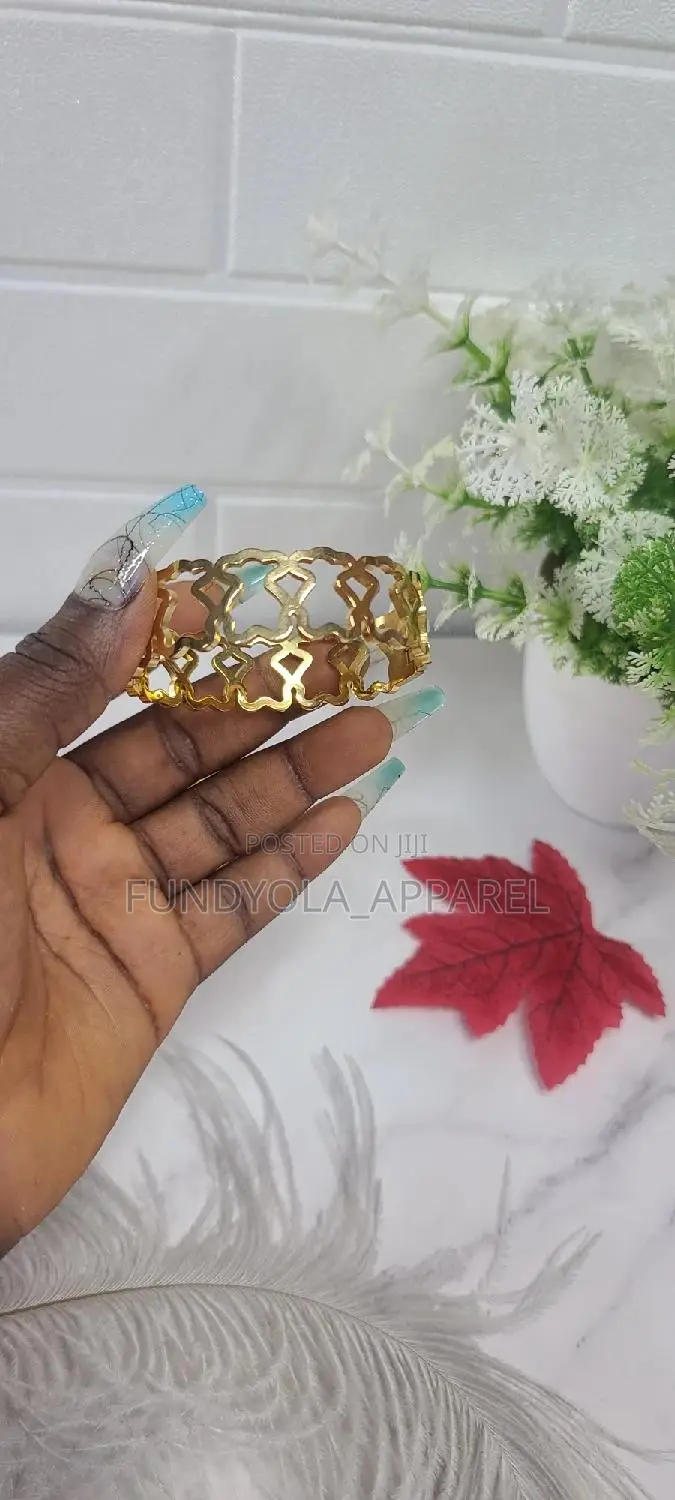 Bold Titanium Gold Wrist Bangle