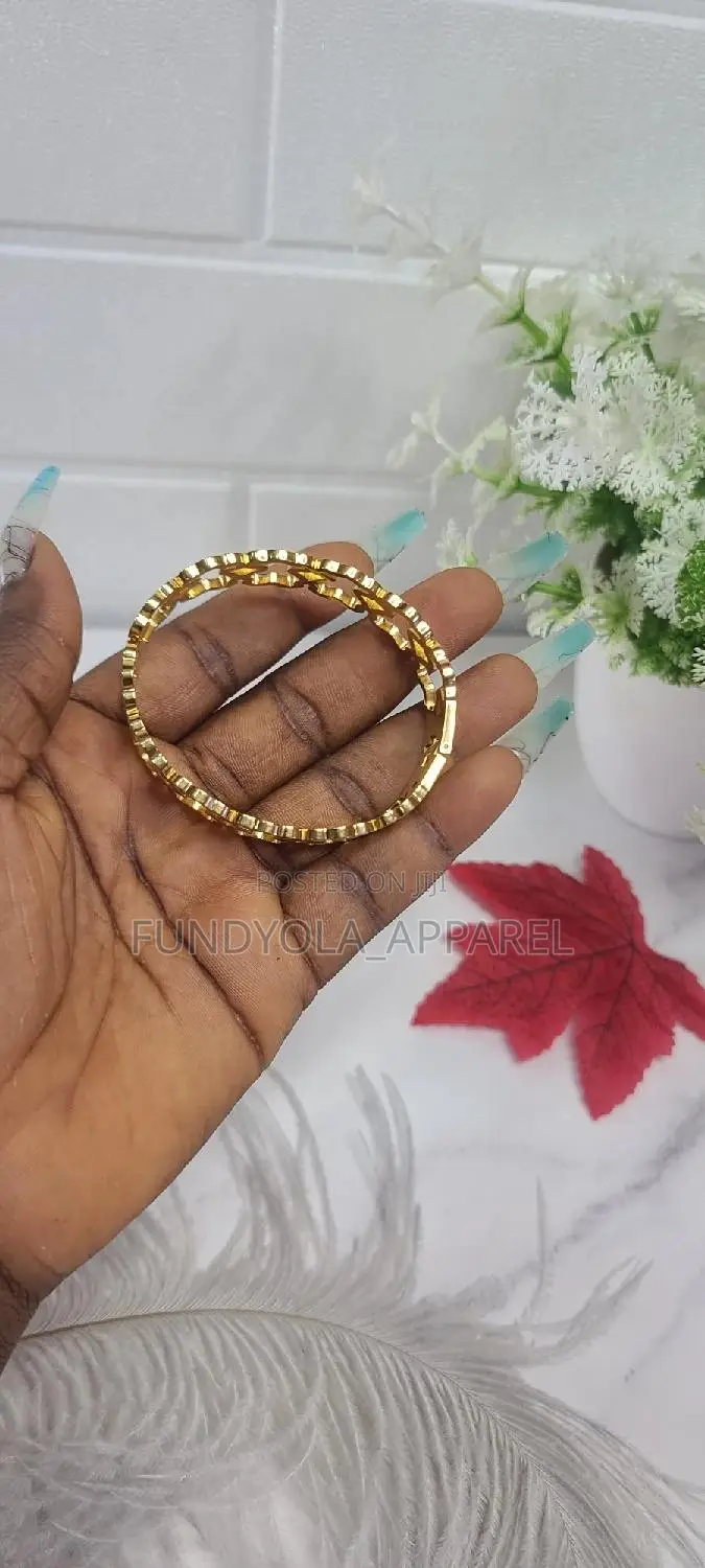 Bold Titanium Gold Wrist Bangle