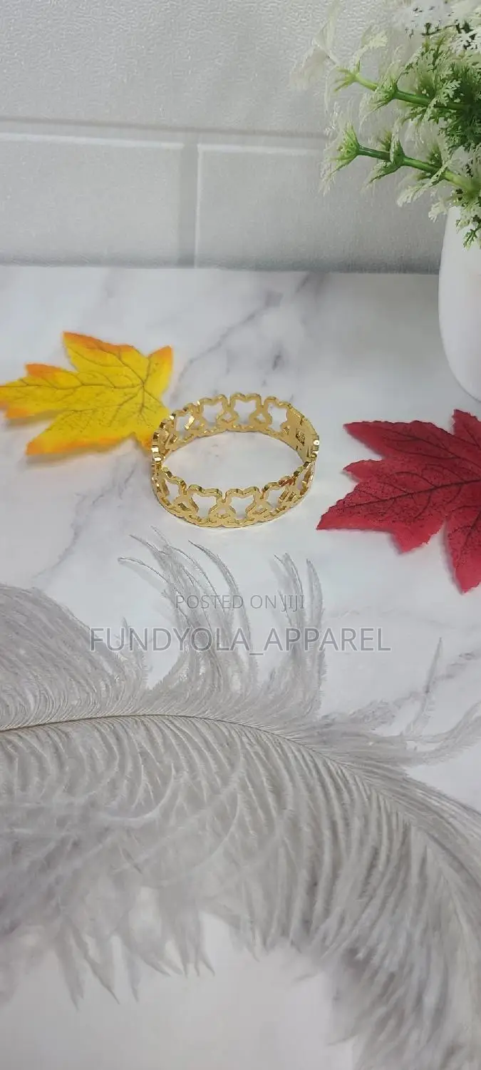 Bold Titanium Gold Wrist Bangle