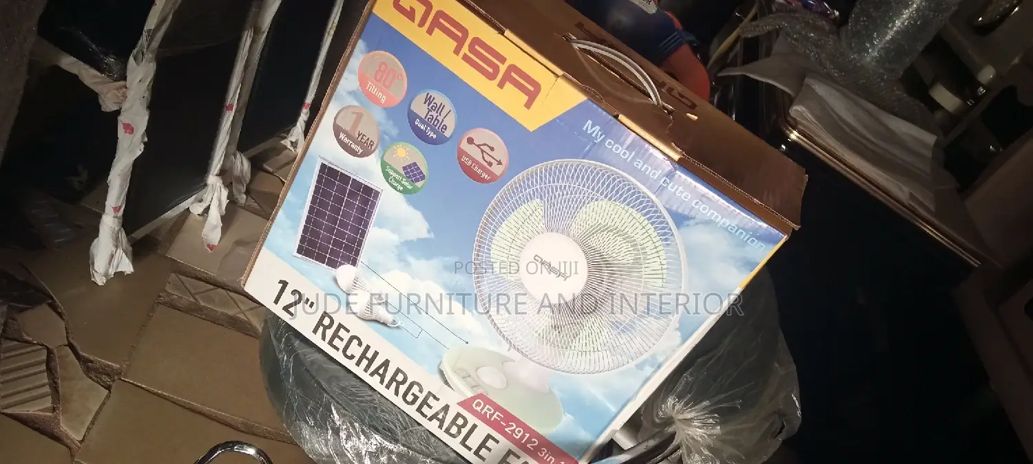 Qasa Rechargeable Fan With Solar Panel